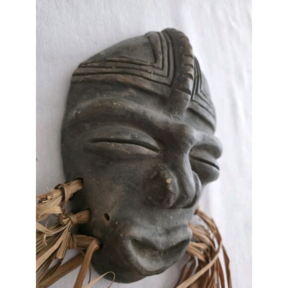Vintage Africa Passport Mask Tribal Ritual Pottery Native Decor African - Picture 5 of 8